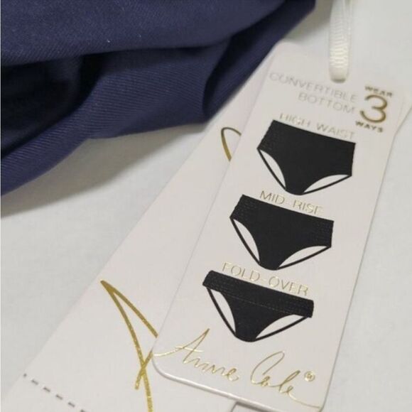 Anne Cole Live in Color Convertible Swim Bottom Navy Plus Size Swumwear - Picture 5 of 9